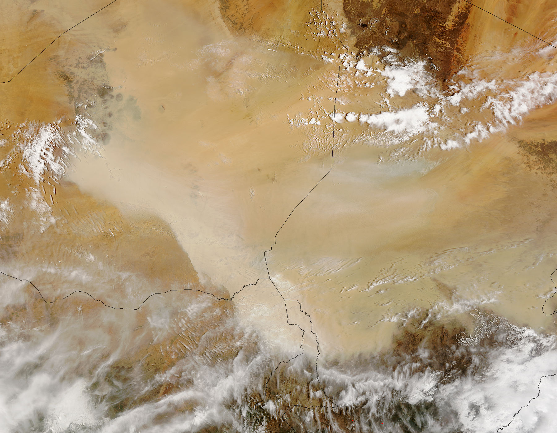 NASA Visible Earth Dust storm in the Sahara Desert