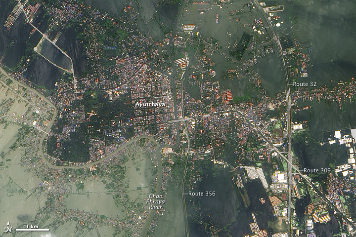 Floods Swamp Historic City in Thailand