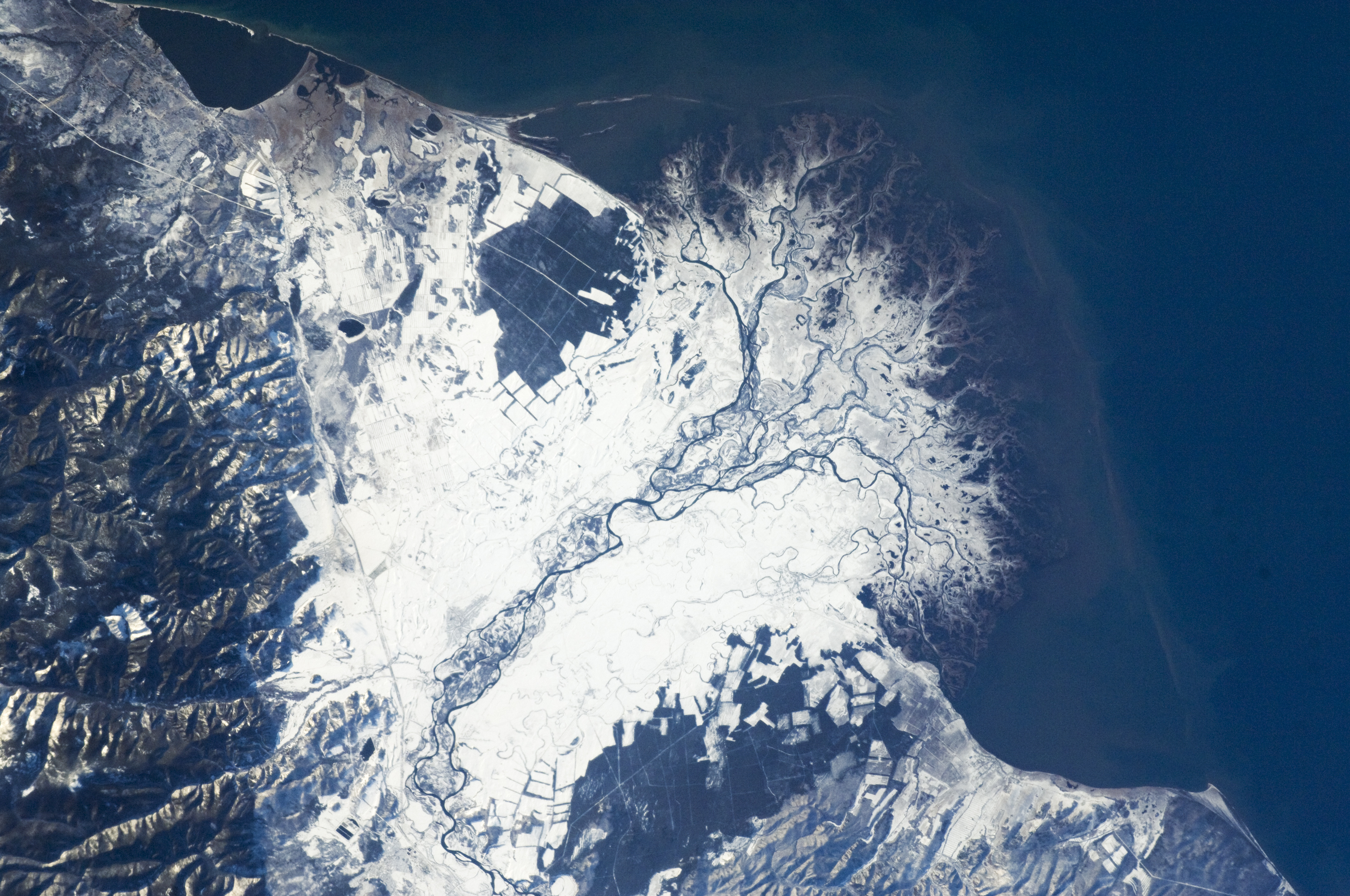 Snowfall on the Selenga River Delta, Russia - related image preview
