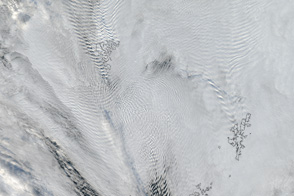 Ship Wave Clouds over the North Sea