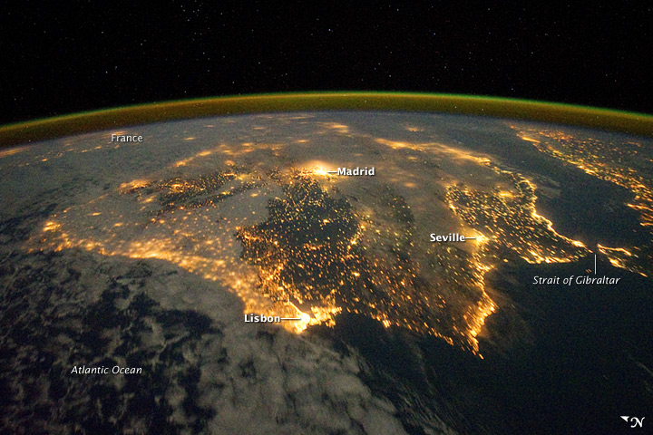 Iberian Peninsula at Night