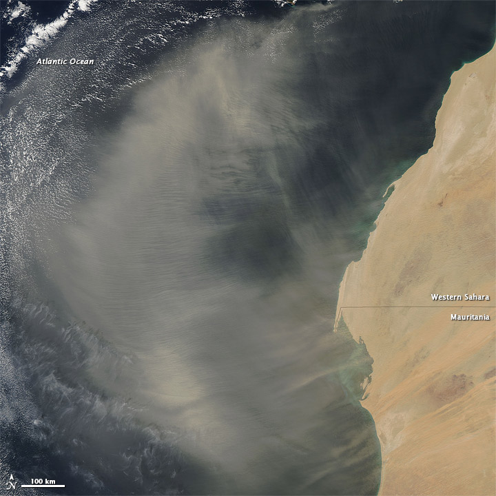 Dust over the Atlantic Ocean