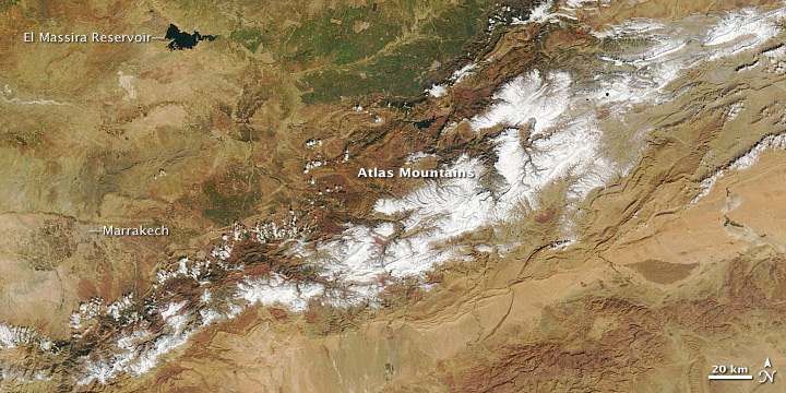 Snow in the Atlas Mountains of Morocco