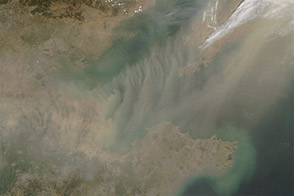 Dust over Mongolia and China