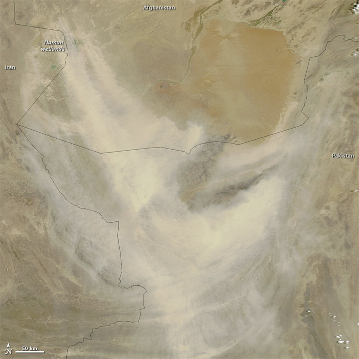 Dust Storm over Afghanistan, Pakistan, and Iran