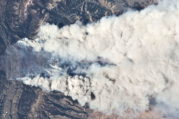 Fontenelle Fire from the International Space Station