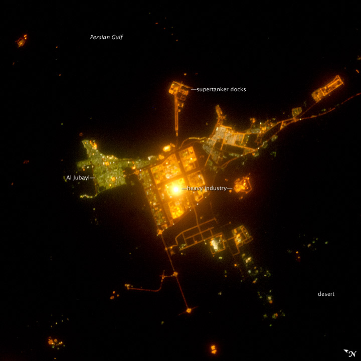 Al Jubayl, Saudi Arabia at Night 