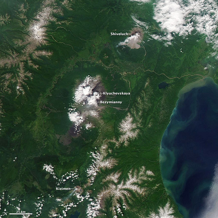 Erupting Kamchatka Volcanoes