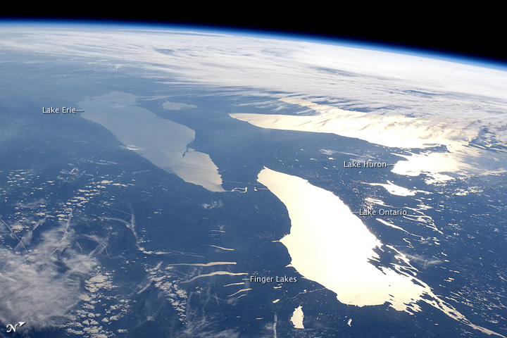 Great Lakes in Sunglint