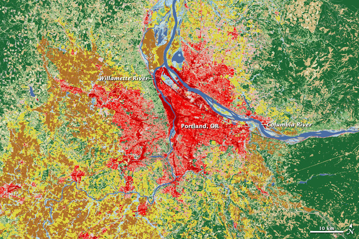Landsat Shows Land Use Around Portland