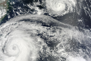 Typhoons Saola and Damrey