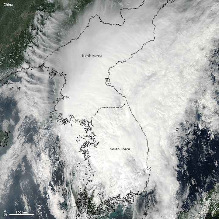 Tropical Storm Tembin over the Korean Peninsula