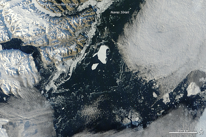 Petermann Ice Island in Nares Strait