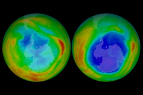 Watching the Ozone Hole Before and After the Montreal Protocol