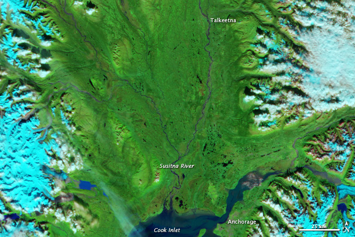 Flooding along the Susitna River