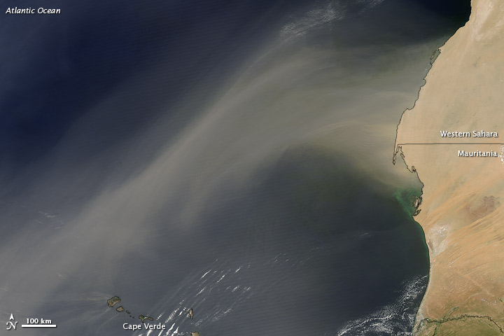 Dust Plume off Western Africa