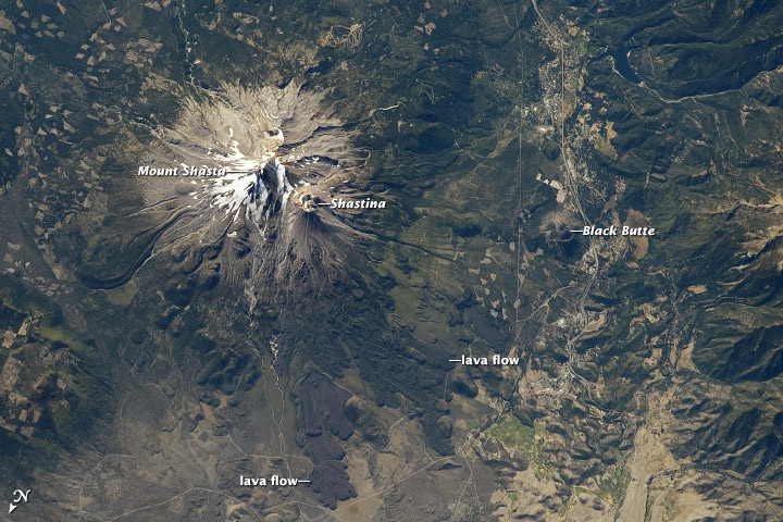 Mount Shasta from the ISS. 