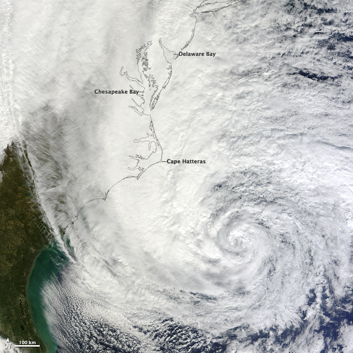 Hurricane Sandy off the Carolinas
