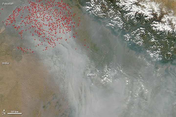 Fires and Smoke in Northwestern India
