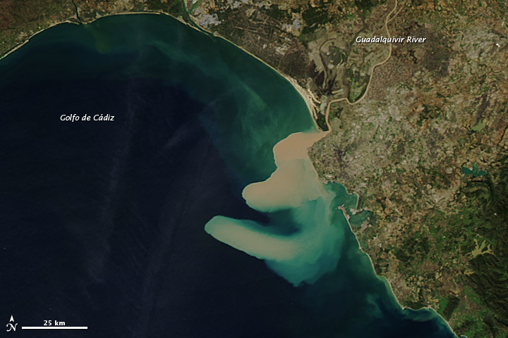 Sediment Plume along the Coast of Spain