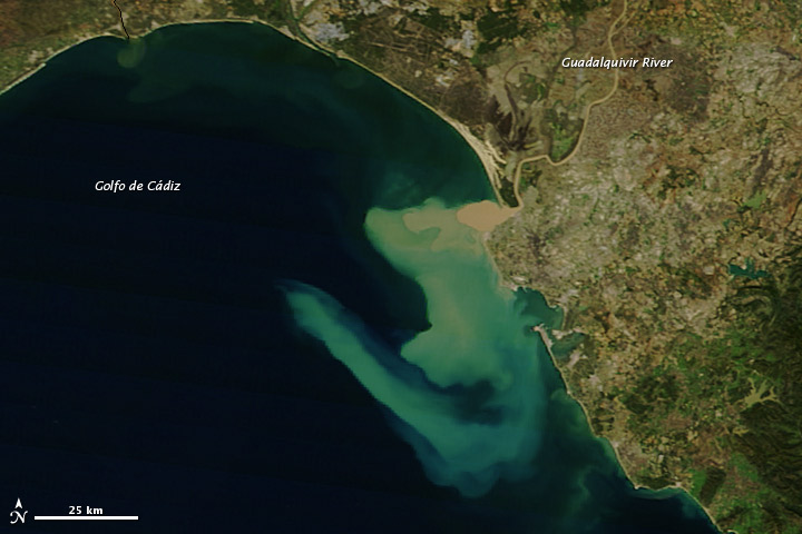 Sediment Plume along the Coast of Spain