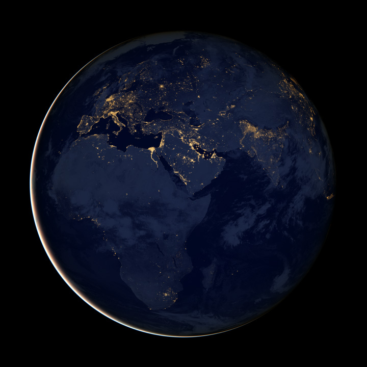 City Lights of Africa, Europe, and the Middle East - selected image