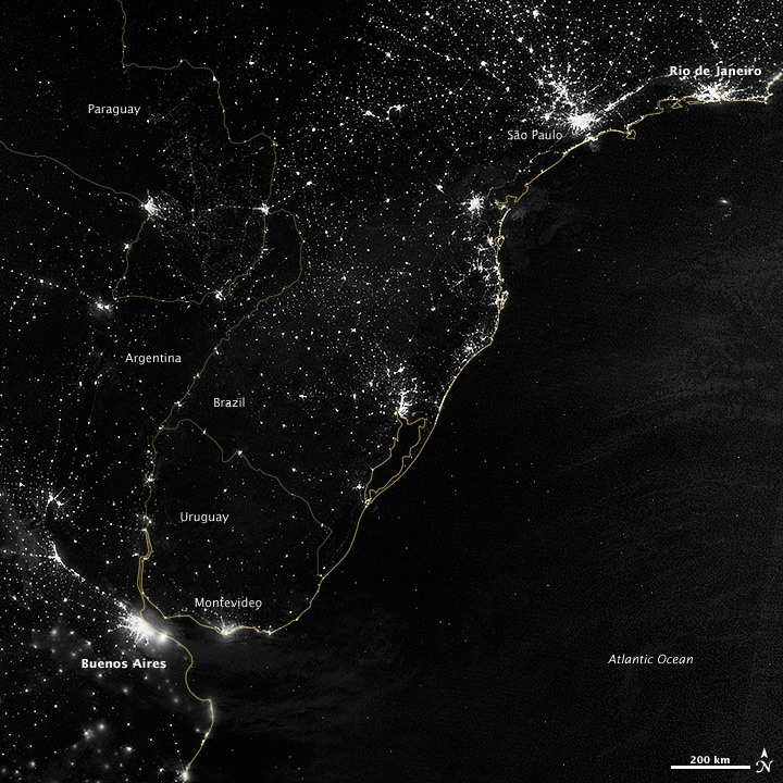 City Lights of South America’s Atlantic Coast