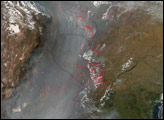 Fires and Smoke Across South America 