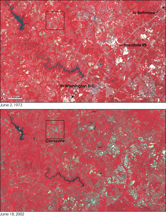 Urbanization Between Washington, D.C. and Baltimore