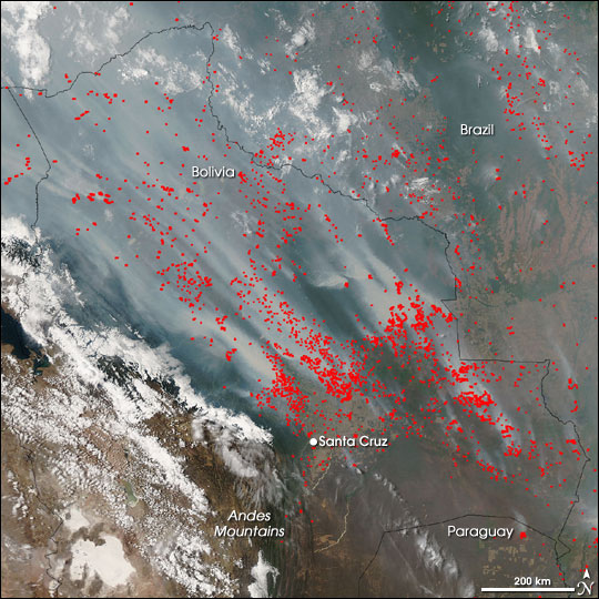 Hundreds of Fires in Bolivia