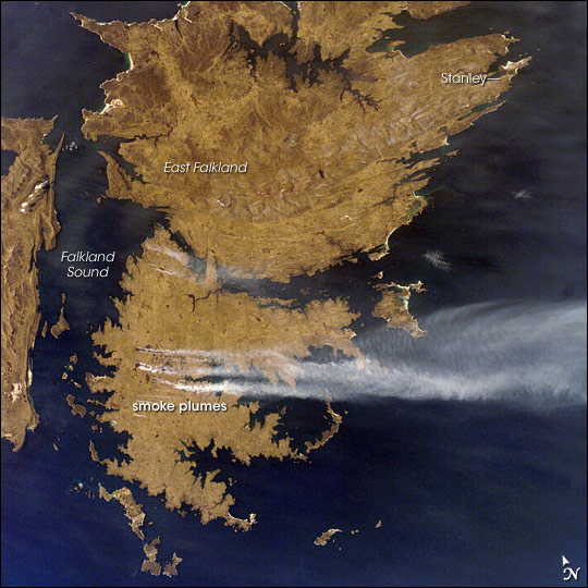 Fires, East Falkland Island, South Atlantic