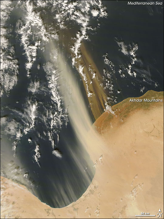 Dust Plumes off Libya