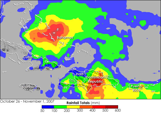 Rain from Tropical Storm Noel