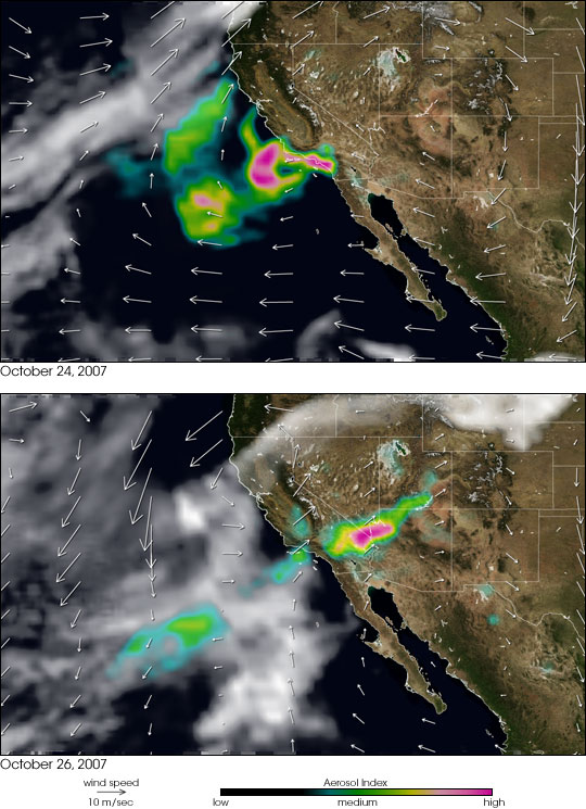 Winds Blow Smoke in California