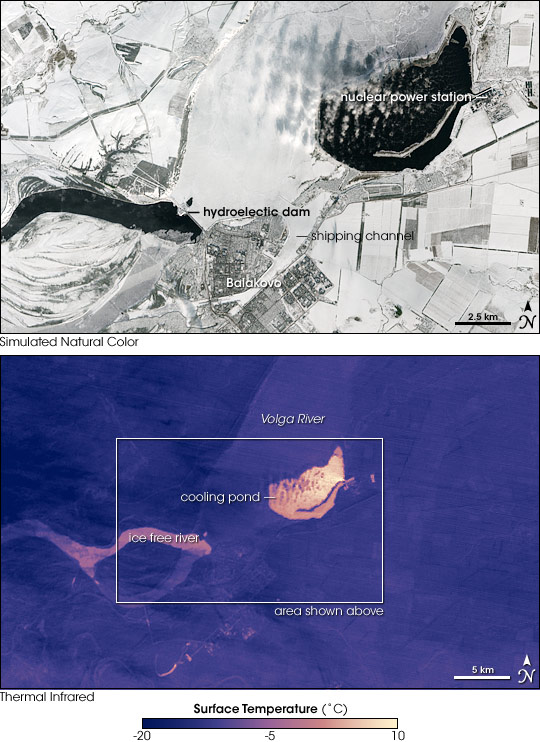 Breaks in Ice on the Volga River