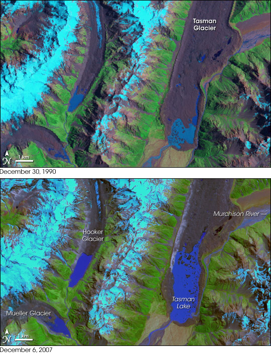 Retreat of the Tasman Glacier