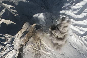 Column of Ash Rises Over Shiveluch Volcano - related image preview