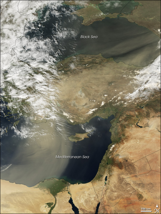 Dust over the Mediterranean and Turkey