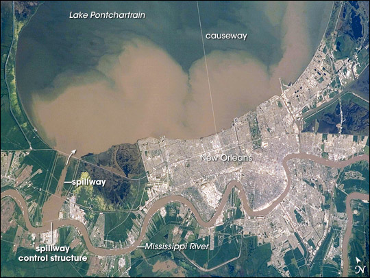 Lake Pontchartrain and the Bonnet Carre Spillway, Louisiana