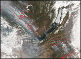 Fires Around Lake Baikal, Russia