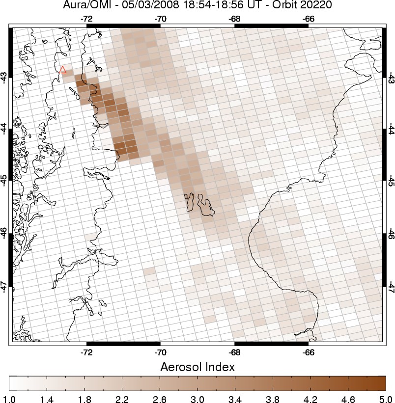 Aerosols from Chaiten Volcano - related image preview