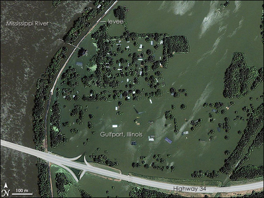 Mississippi River Floods Gulfport, Illinois