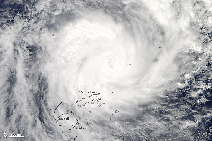 Tropical Cyclone Evan over Fiji