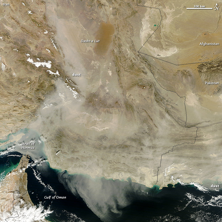 Dust Storm over Iran and Pakistan : Natural Hazards