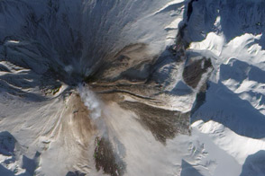 Ash and Debris on Kizimen Volcano