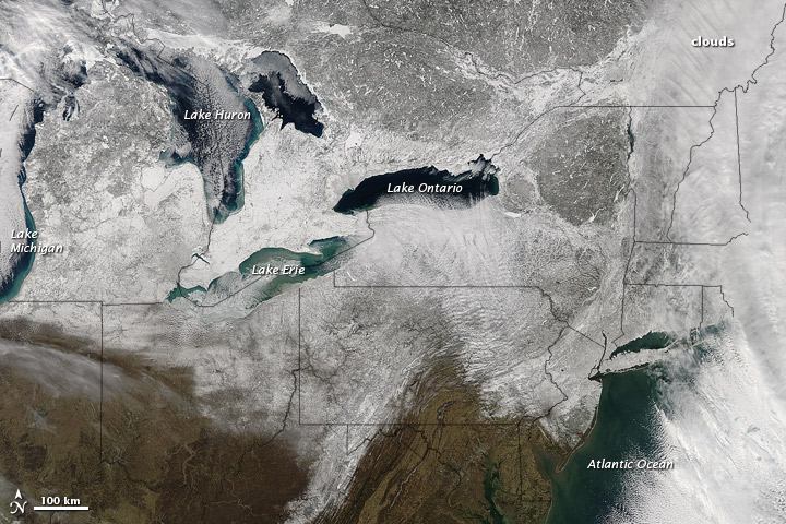 Snow across the Northeastern United States