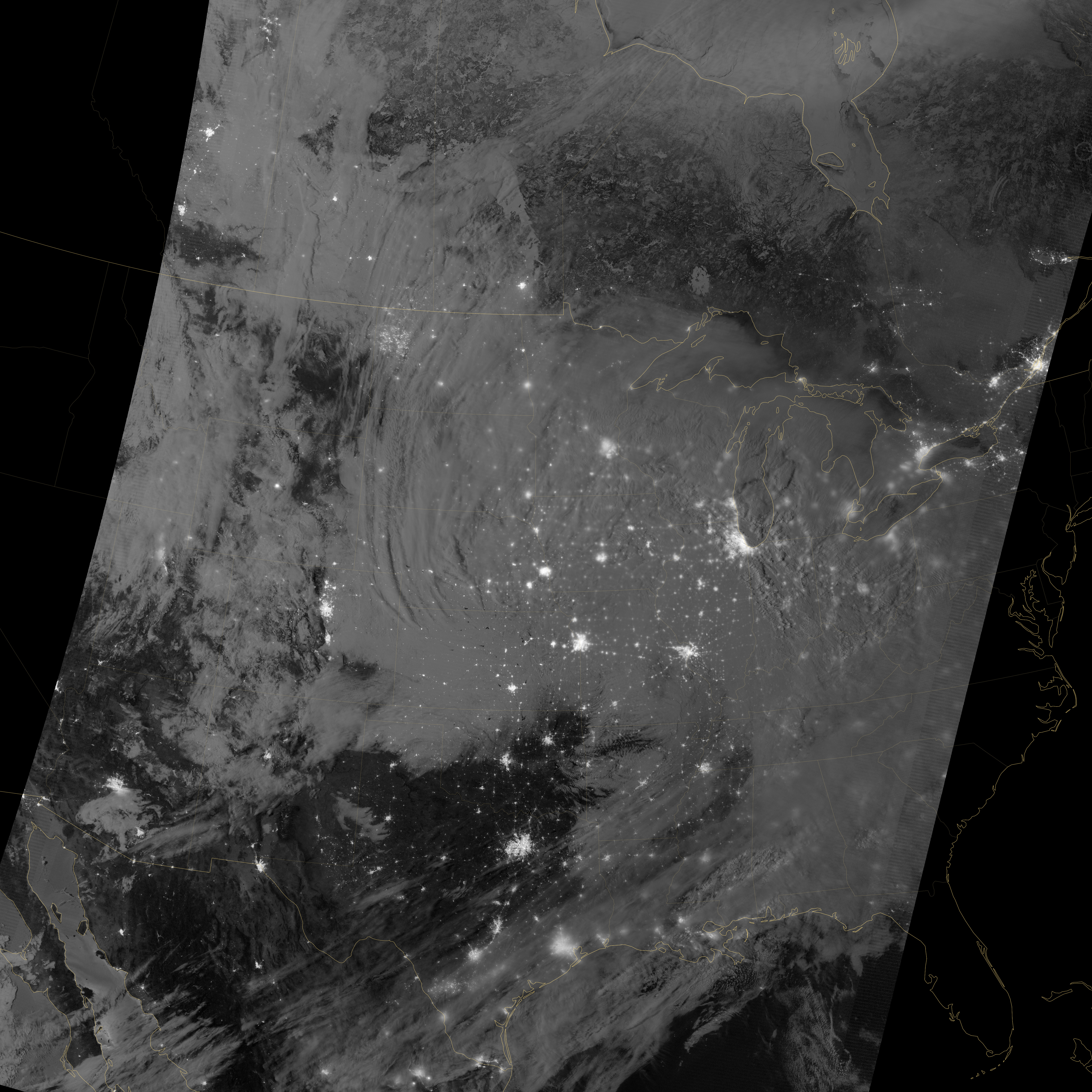 Nighttime View of Snow across the United States - related image preview