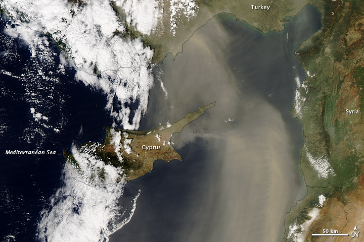 Dust Plumes over the Mediterranean Sea