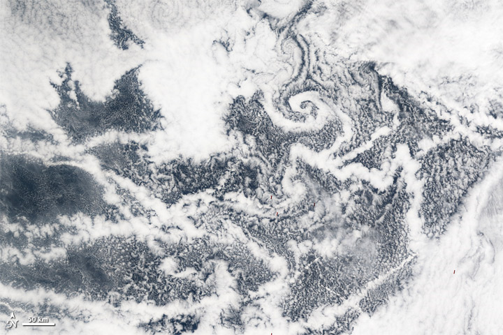Ship Tracks and Vortices over the North Pacific Ocean - related image preview