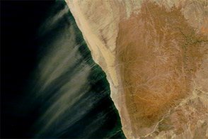 Dust Plumes off Namibia
